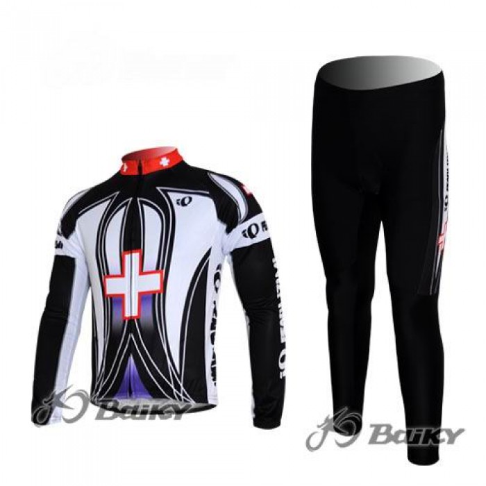 Pearl Izumi Pro Team Radbekleidung Satz Fahrradtrikot Langarm und Lang Radhose Weiß Schwarz Rot Radtrikot Kaufen