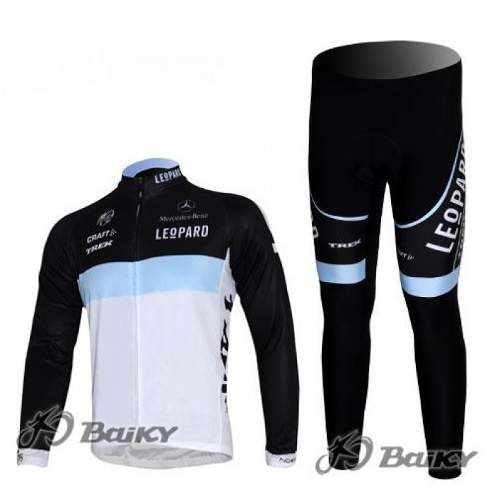 Leopard trek Pro Team Radbekleidung Satz Fahrradtrikot Langarm und Lang Radhose Weiß Schwarz Radtrikot Kaufen