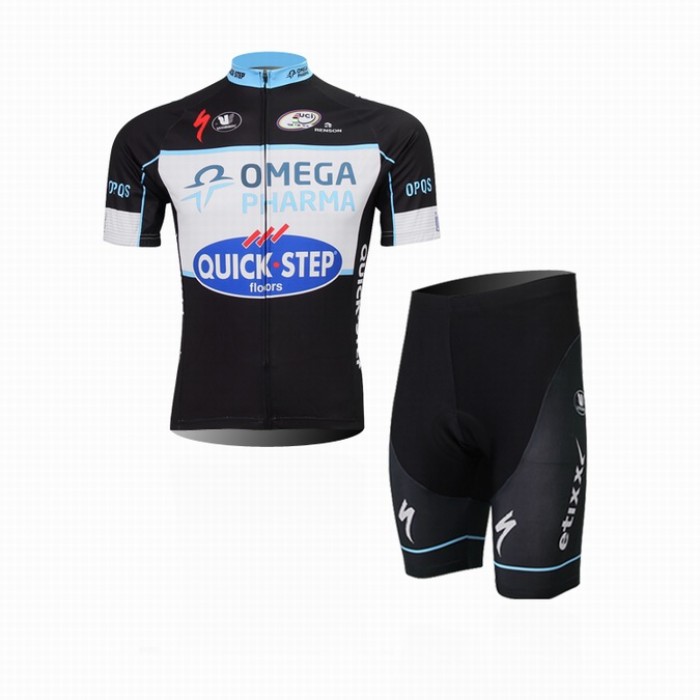 2014 Omega Pharma Quick Step Radbekleidung Radtrikot Kurzarm und Fahrradhosen Kurz Radtrikot Kaufen