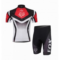 2014 Fox Racing Radbekleidung Radtrikot Kurzarm und Fahrradhosen Kurz Rot Radtrikot Kaufen