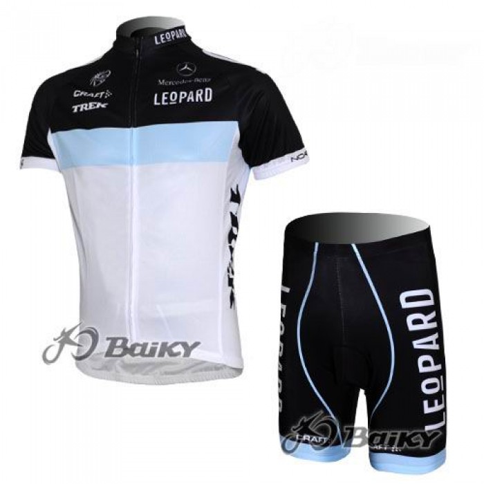 Leopard Trek Pro Team Radbekleidung Radtrikot Kurzarm und Fahrradhosen Kurz Schwarz Blau Weiß Radtrikot Kaufen