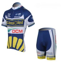 2013 Vacansoleil-DCM Pro Team Radtrikot Kurzarm und Kurz Radhose Kits Blau Radtrikot Kaufen