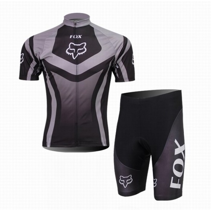 2014 Fox Racing Radbekleidung Radtrikot Kurzarm und Fahrradhosen Kurz Schwarz Radtrikot Kaufen