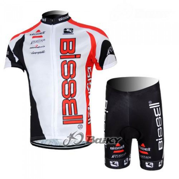 Bissell Radbekleidung Radtrikot Kurzarm und Fahrradhosen Kurz Weiß Schwarz Radtrikot Kaufen