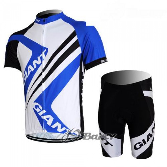 Giant Ride Life Radbekleidung Radtrikot Kurzarm und Fahrradhosen Kurz Weiß Blau Radtrikot Kaufen