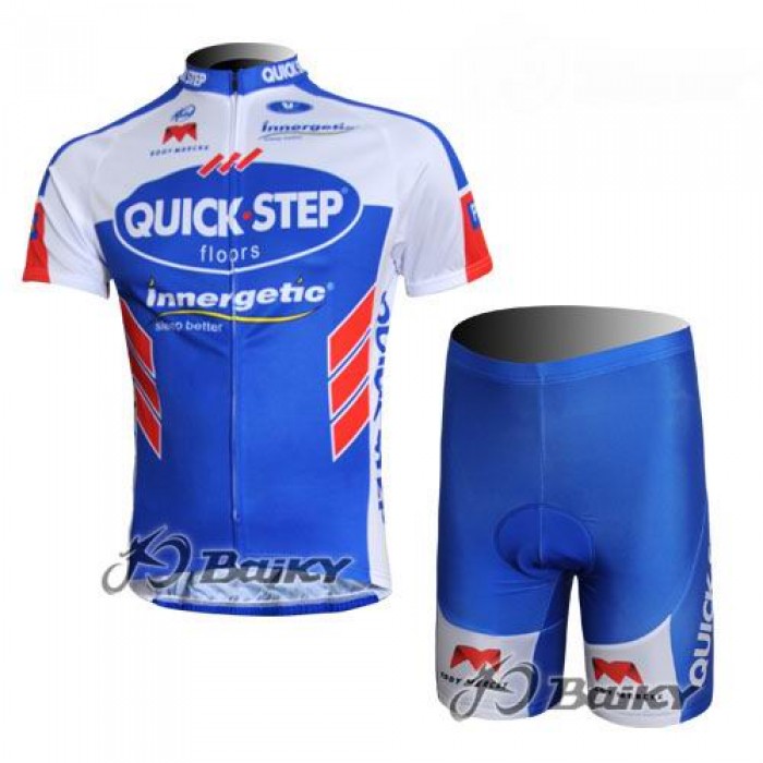 Omega Pharma-Quick Step innergetic Radbekleidung Radtrikot Kurzarm und Fahrradhosen Kurz Blau Weiß Radtrikot Kaufen