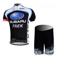 Subaru Trek Pro Team Radbekleidung Radtrikot Kurzarm und Fahrradhosen Kurz Schwarz Radtrikot Kaufen