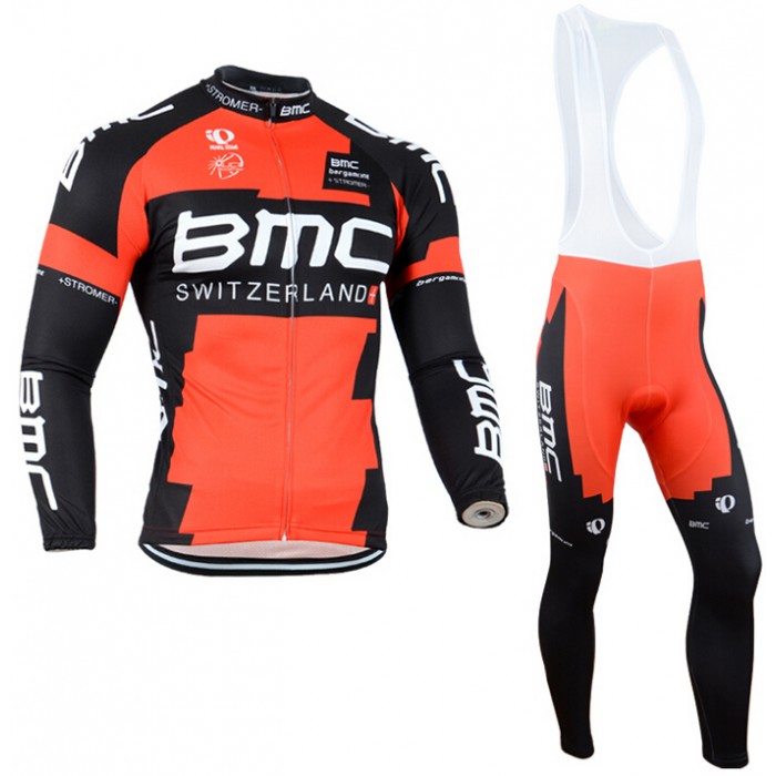 2013 BMC Fahrradbekleidung Radtrikot Satz Langarm und Lange Trägerhose Radtrikot Kaufen
