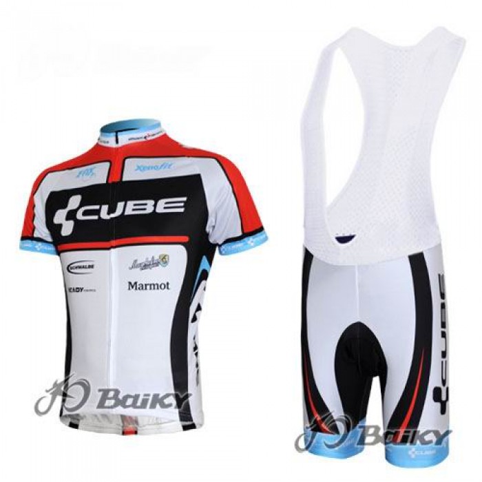 Cube Fintro Radtrikot Kurzarm Kurz Trägerhose Kits Weiß Rot Radtrikot Kaufen