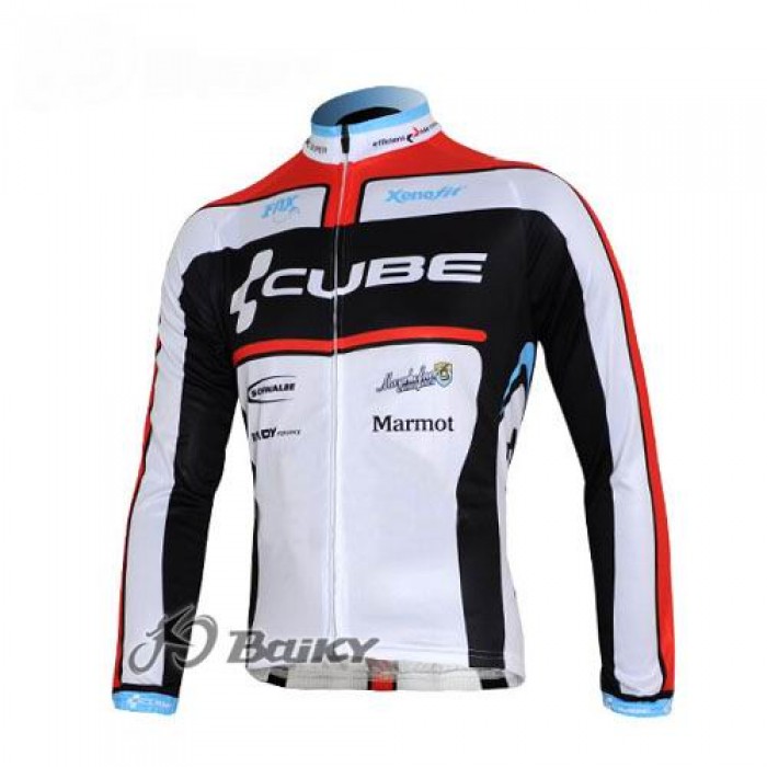 Cube Fintro Pro Team Fahrradtrikot Langarm Weiß Schwarz Rot Radtrikot Kaufen