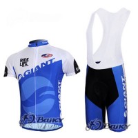 Giant Sram Pro Team Radtrikot Kurzarm Kurz Trägerhose Kits Blau Weiß Radtrikot Kaufen