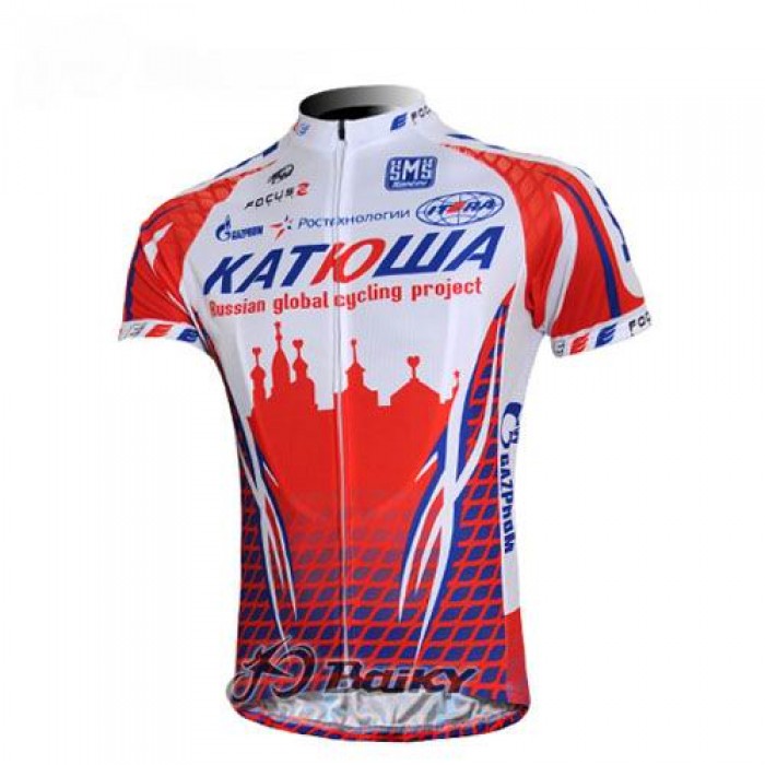 Katusha Russland Radtrikot Kurzarm Weiß Rot Radtrikot Kaufen
