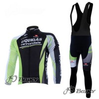 Liquigas Cannondale Pro Team Fahrradbekleidung Radtrikot Satz Langarm und Lange Trägerhose Schwarz Grün Radtrikot Kaufen