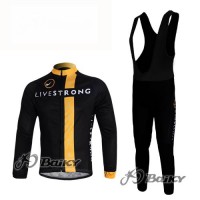 Livestrong Fahrradbekleidung Radtrikot Satz Langarm und Lange Trägerhose Schwarz Gelb Radtrikot Kaufen