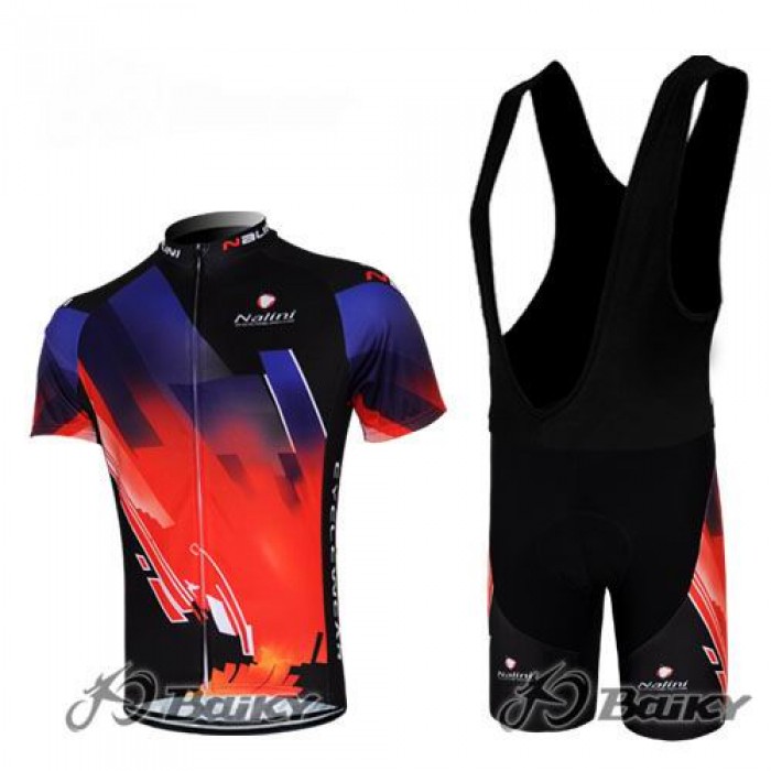 Nalini Pro Team Fahrradbekleidung Satz Fahrradtrikot Kurzarm Trikot und Kurz Trägerhose Rot Schwarz Radtrikot Kaufen