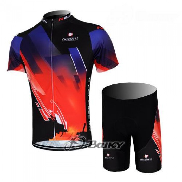 Nalini Pro Team Radbekleidung Radtrikot Kurzarm und Fahrradhosen Kurz Rot Schwarz Radtrikot Kaufen