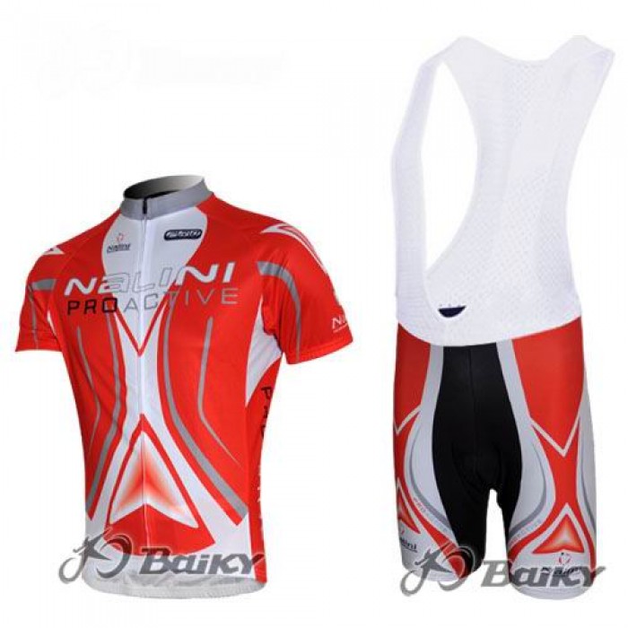Nalini Pro Team Fahrradbekleidung Satz Fahrradtrikot Kurzarm Trikot und Kurz Trägerhose Rot Radtrikot Kaufen