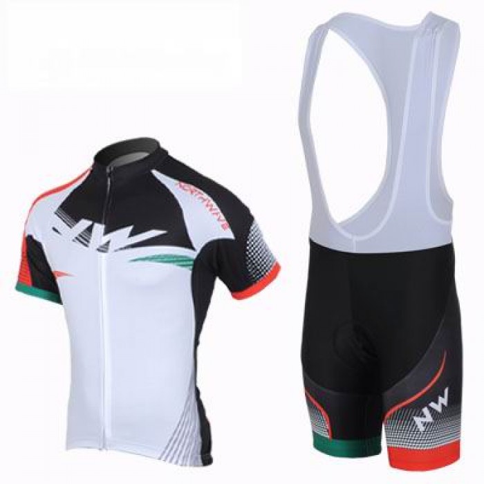 2013 Northwave Fahrradbekleidung Satz Fahrradtrikot Kurzarm Trikot und Kurz Trägerhose Weiß Rot Radtrikot Kaufen