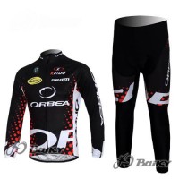 Orbea Pro Team Fahrradbekleidung Radtrikot Satz Langarm und Lange Fahrradhose Schwarz Rot Radtrikot Kaufen