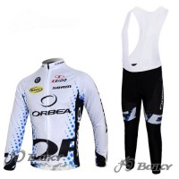 Orbea Pro Team Fahrradbekleidung Radtrikot Satz Langarm und Lange Trägerhose Weiß Radtrikot Kaufen