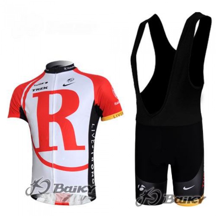 RadioShack Trek Pro Team Fahrradbekleidung Satz Fahrradtrikot Kurzarm Trikot und Kurz Trägerhose Rot Weiß Radtrikot Kaufen