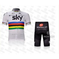 2012 SKY UCI Team Radbekleidung Radtrikot Kurzarm und Fahrradhosen Kurz Radtrikot Kaufen