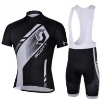 2013 Scott Racing Fahrradbekleidung Satz Fahrradtrikot Kurzarm Trikot und Kurz Trägerhose Schwarz Radtrikot Kaufen