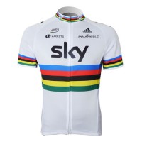 2013 Team Sky UCI Radtrikot Kurzarm Weiß Radtrikot Kaufen
