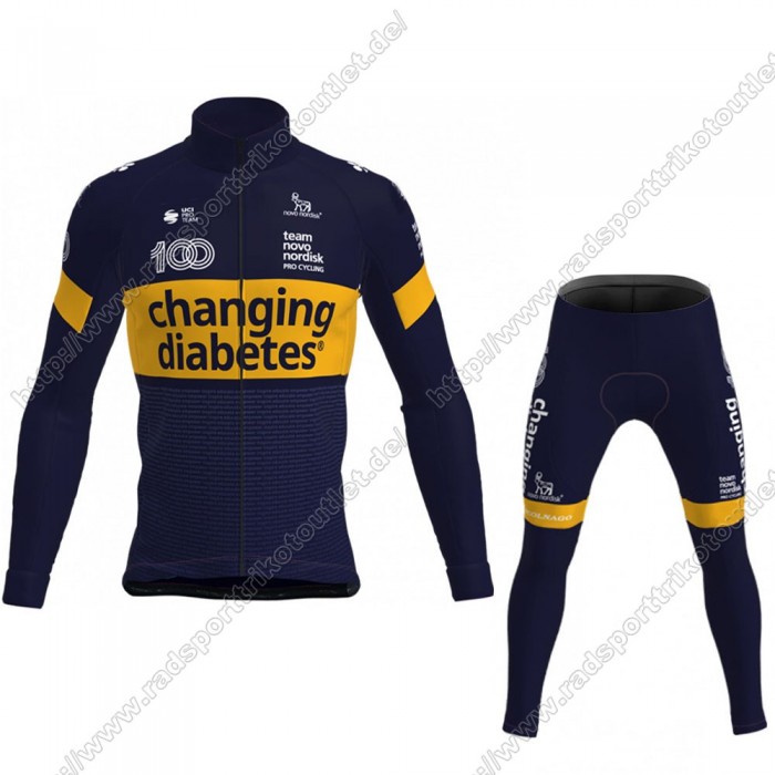 Profiteams Novo Nordisk 2021 Radsport Fahrradbekleidung Trikot Langarm+Lang Trägerho Radtrikot Kaufen