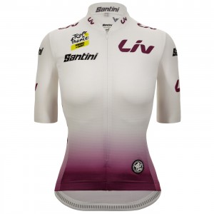 Damen Weißes Damen-T-Shirt Tour de France 2024 Radtrikot Kaufen