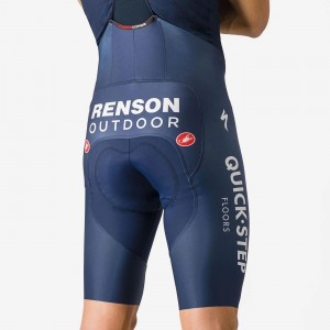 Herren Castelli Soudal Quick-Step 2024 Free Aero RC PRO kurz tragerhose Radtrikot Kaufen