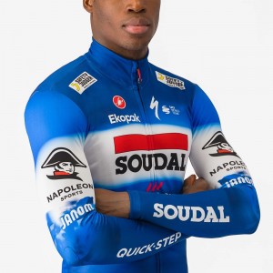 Herren Castelli Soudal Quick-Step 2024 Thermal langarm trikot Radtrikot Kaufen