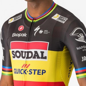 Herren Castelli Soudal Quick-Step 2024 Competizione 3 trikot-Belgian meister Radtrikot Kaufen