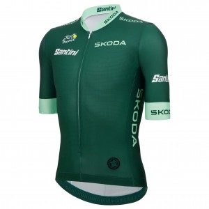 Herren Trikot Santini Grün Tour de France 2025 Offiziell Radtrikot Kaufen