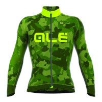 2016 ALE CAMO Radtrikot Langarm-Grün GELB FLUO Radtrikot Kaufen