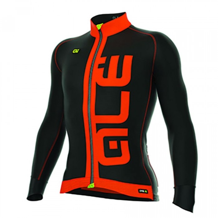 2016 ALE ARCOBALENO Radtrikot Langarm-Schwarz ORANGE FLUO Radtrikot Kaufen