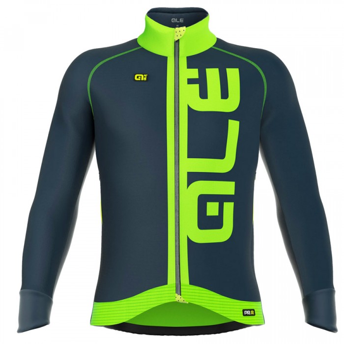 2016 ALE GRAPHICS PRR ARCOBALENO Radtrikot Langarm-BLAU Grün Radtrikot Kaufen