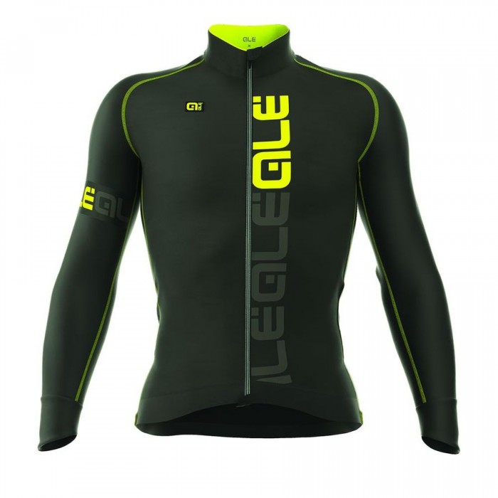 2016 ALE 3 SEASON Radtrikot Langarm-Schwarz GELB FLUO Radtrikot Kaufen
