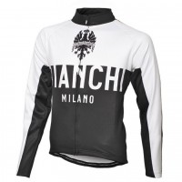2016 Bianchi Milano Nalon Weiß-Schwarz Radtrikot Langarm Radtrikot Kaufen