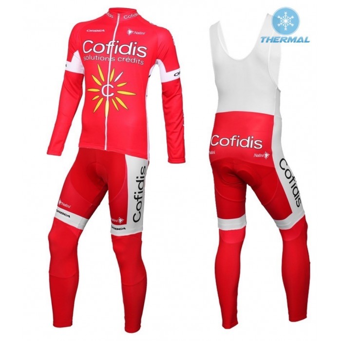 2016 Cofidis Team thermisch Fahrradbekleidung Satz Radtrikot Langarm+Lang Trägerhose Radtrikot Kaufen