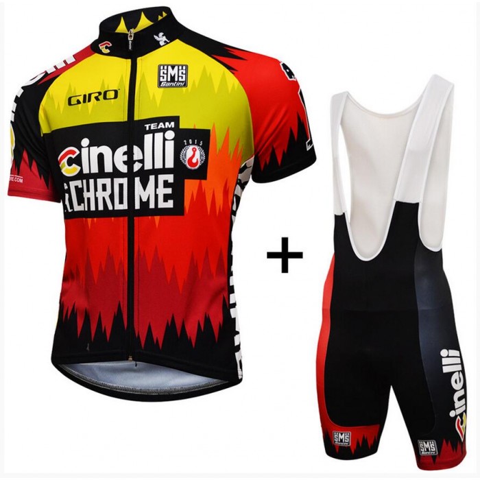 2016 Cinelli Chrome Fahrradbekleidung Satz Fahrradtrikot Kurzarm Trikot und Kurz Trägerhose Radtrikot Kaufen