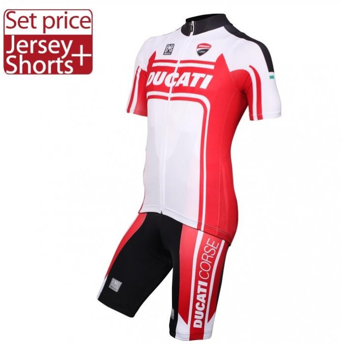 2016 DUCATI ITALIAN PASSION LINE Radbekleidung Radtrikot Kurzarm und Fahrradhosen Kurz Radtrikot Kaufen