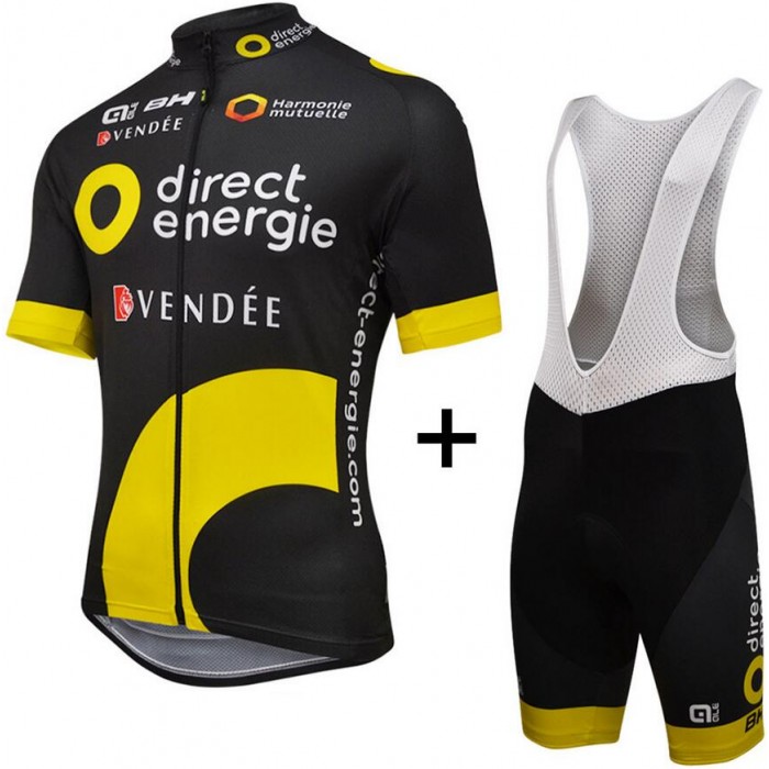 2016 Direct Energie Fahrradbekleidung Satz Fahrradtrikot Kurzarm Trikot und Kurz Trägerhose Radtrikot Kaufen