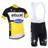 2016 ETIXX-QUICK STEP Fahrradbekleidung Satz Fahrradtrikot Kurzarm Trikot und Kurz Trägerhose Gelb Radtrikot Kaufen