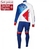 2016 Team FDJ Fahrradbekleidung Satz Radtrikot Langarm und Lange Radhose Radtrikot Kaufen