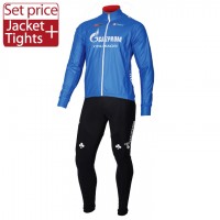 2016 GAZPROM-RUSVELO Team Fahrradbekleidung Satz Radtrikot Langarm und Lange Radhose Radtrikot Kaufen