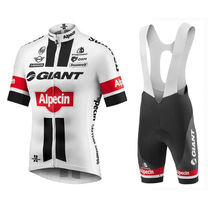 2016 Giant Alpecin TDF Ausgabe Weiß Radtrikot und Trägerhosen Set Radtrikot Kaufen