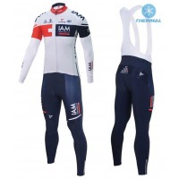2016 Team IAM Weiß thermisch Fahrradbekleidung Satz Radtrikot Langarm+Lang Trägerhose Radtrikot Kaufen