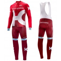 2016 Team Katusha Fahrradbekleidung Satz Radtrikot Langarm+Lang Trägerhose Radtrikot Kaufen
