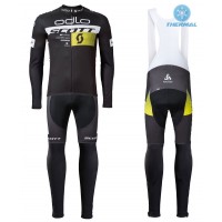 2016 Scott ODLO Team Schwarz thermisch Fahrradbekleidung Satz Radtrikot Langarm+Lang Trägerhose Radtrikot Kaufen